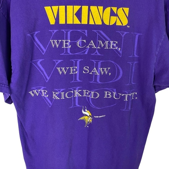 Vintage Minnesota Vikings Large (no size tag , see measurements) Shirt (1996) - Picture 3 of 9